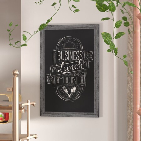 Flash Furniture 24 x 36 Rustic Gray Magnetic Hanging Chalkboard HGWA-5GD-CRE8-272315-GG